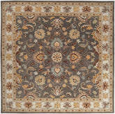 Floral Traditional Cream Beige Wool Area Rug